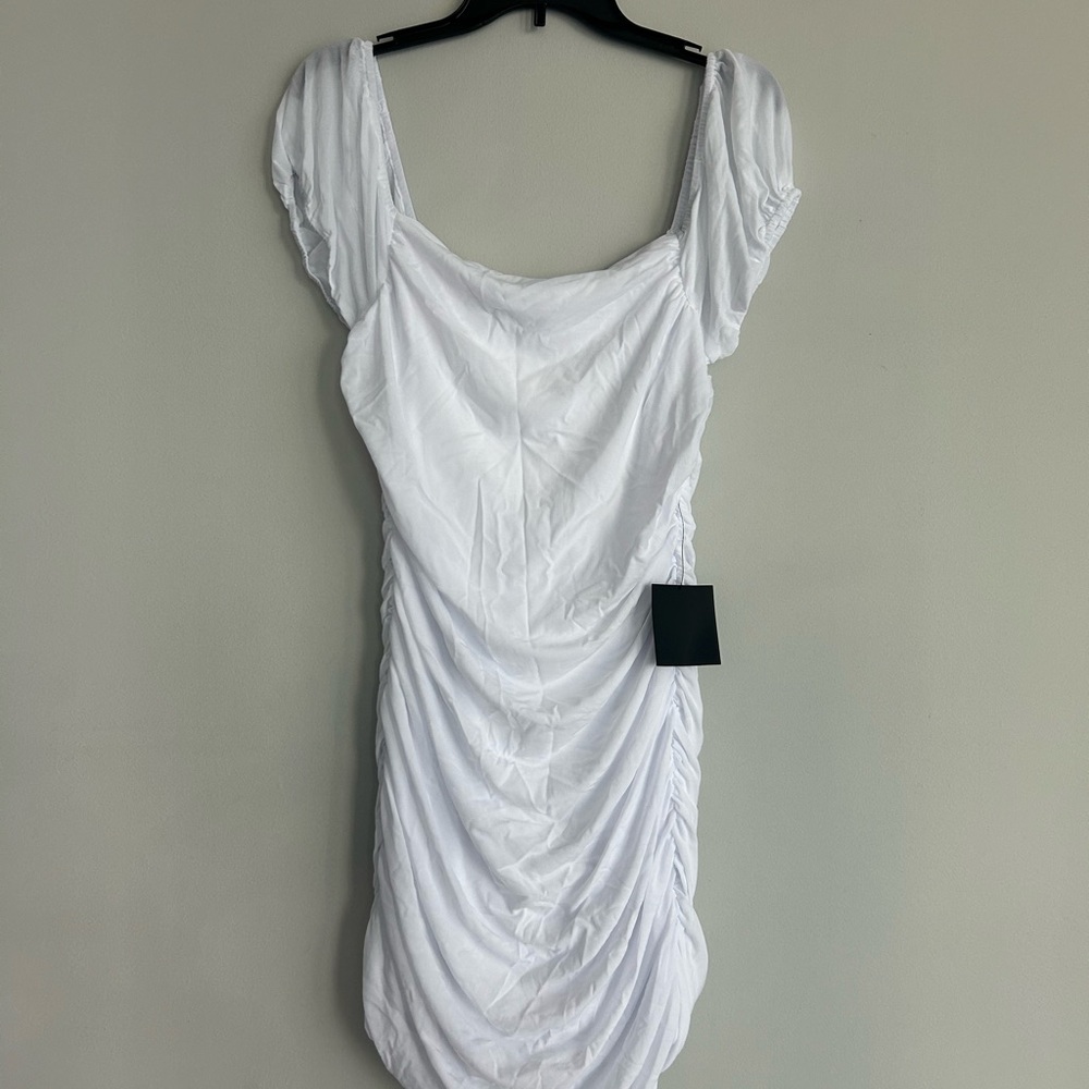 Lulu’s White Ruched Dress